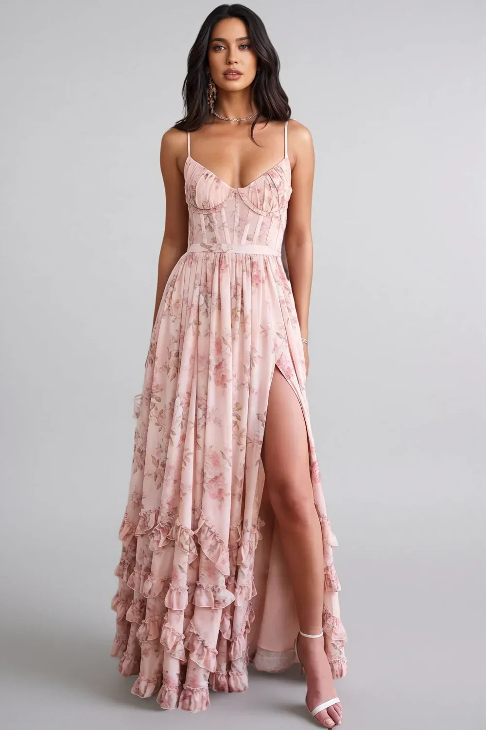 Women's Strappy Maxi Dress with Side Slit