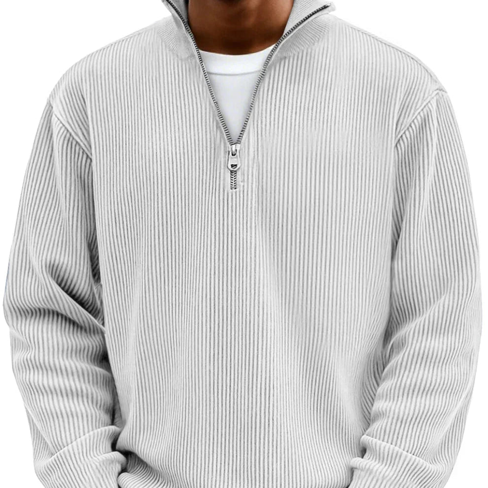 Men's Modern Elegant Sweater - White