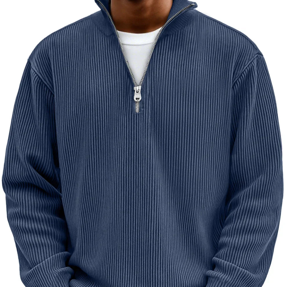 Men's Modern Elegant Sweater - Navy Blue