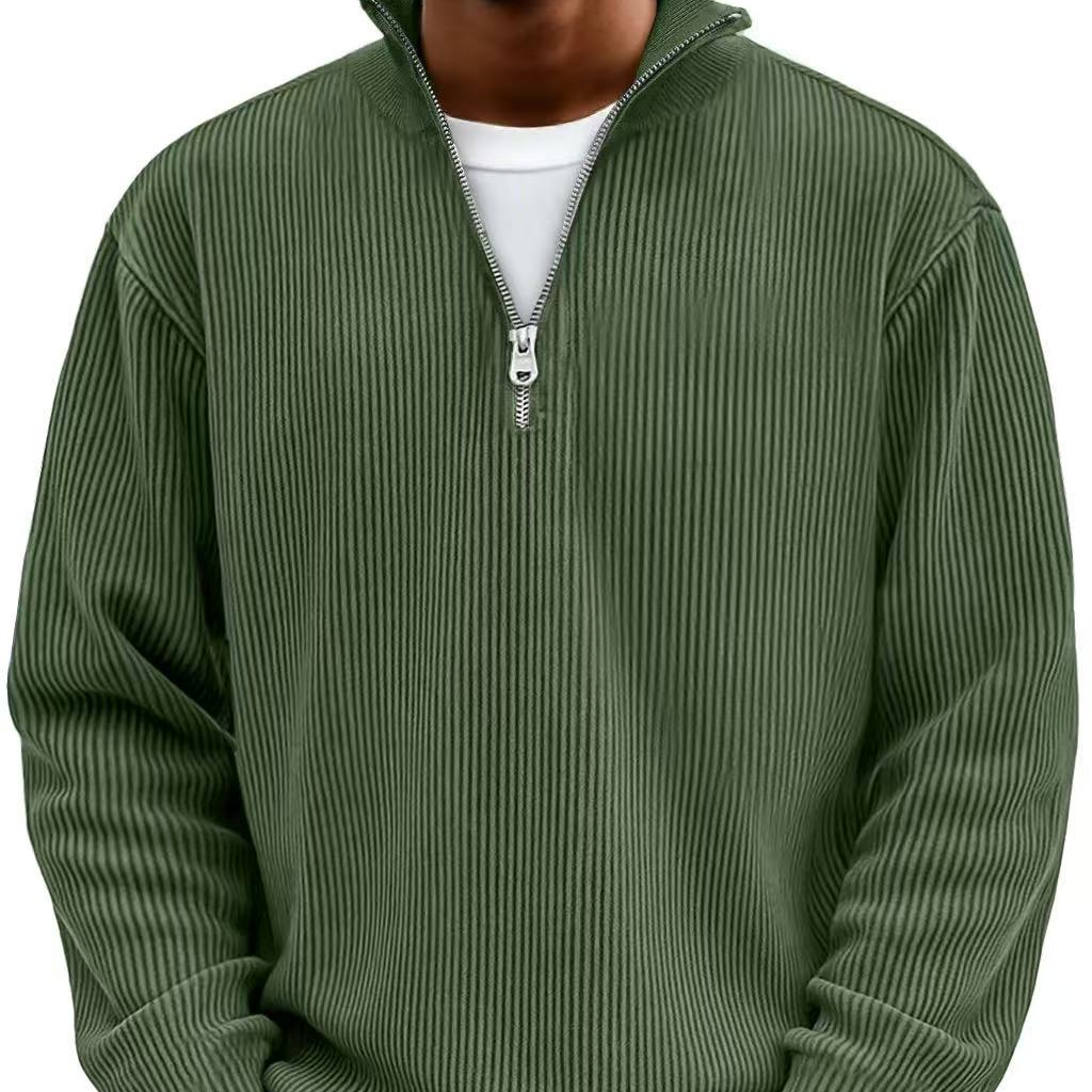 Men's Modern Elegant Sweater - Army Green