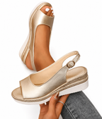 Women's Cushioned Footbed Slingback Sandals - Gold