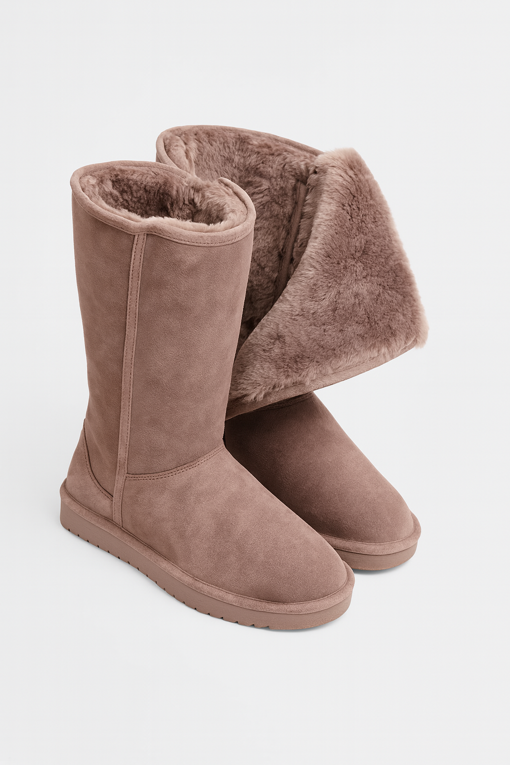 Women's Faux Fur Lined Winter Boots - Brown