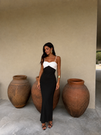 Women's Elegant Black and White Dress