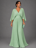 Women's Classic Elegant Wedding Guest Dress - Green