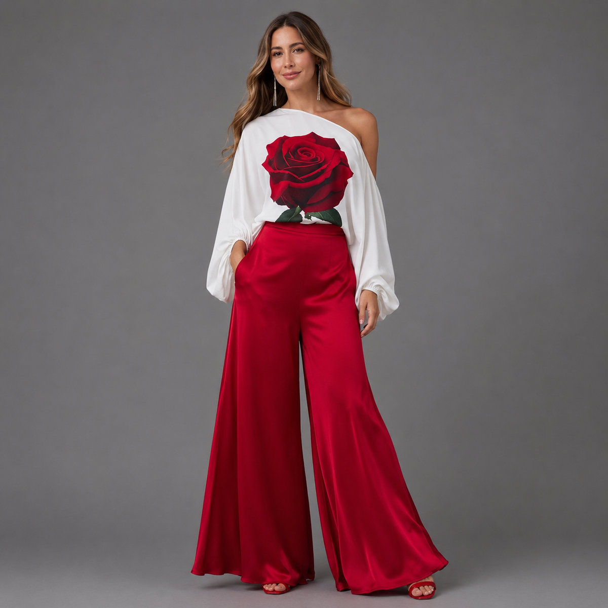 Women's Elegant Pink Fall Set - Multicolor