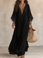 Women's White Boho Maxi Dress
