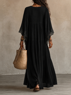 Women's White Boho Maxi Dress
