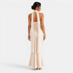 Women's Satin and Lace Maxi Dress