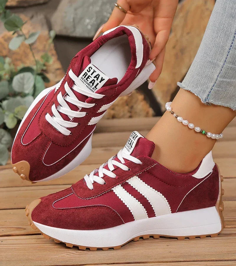 Women's Comfortable Athletic Sneakers - Red