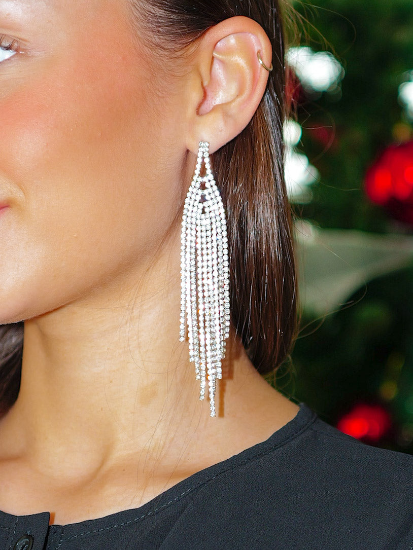 Women's Silver Cascade Drop Earrings
