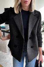 Women's Fitted Knit Blazer - Black