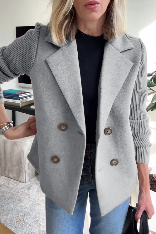 Women's Fitted Knit Blazer - Gray