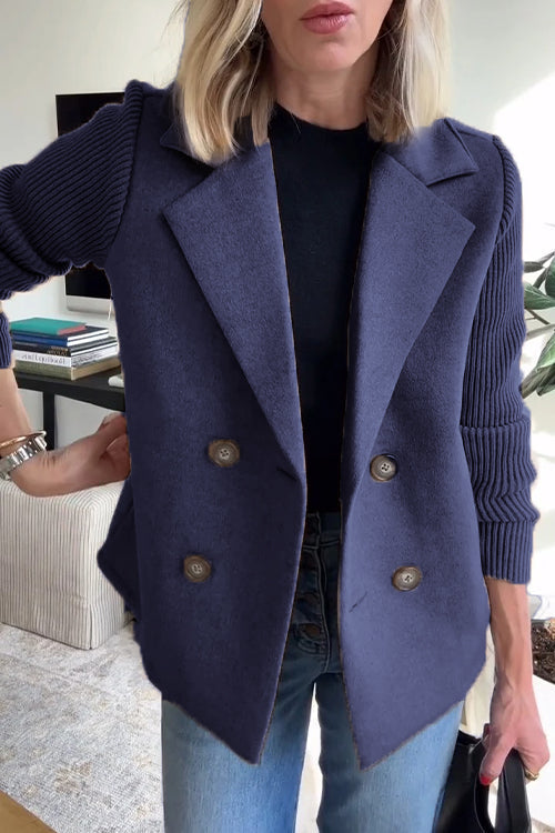 Women's Fitted Knit Blazer - Blue