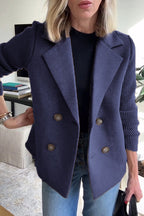 Women's Fitted Knit Blazer - Blue