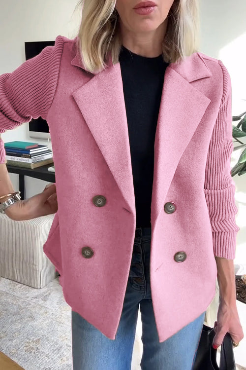 Women's Fitted Knit Blazer - Pink
