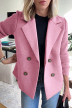 Women's Fitted Knit Blazer - Pink