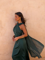Women's Elegant Green Wedding Guest Dress