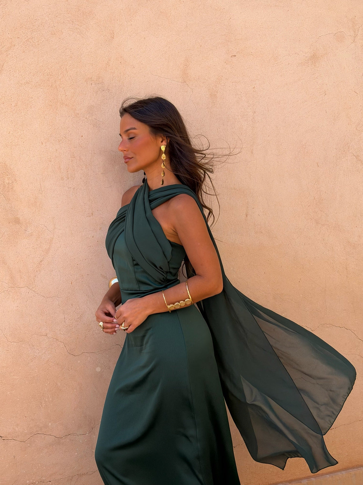 Women's Elegant Green Wedding Guest Dress