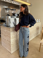Women's Star Print Denim Jeans