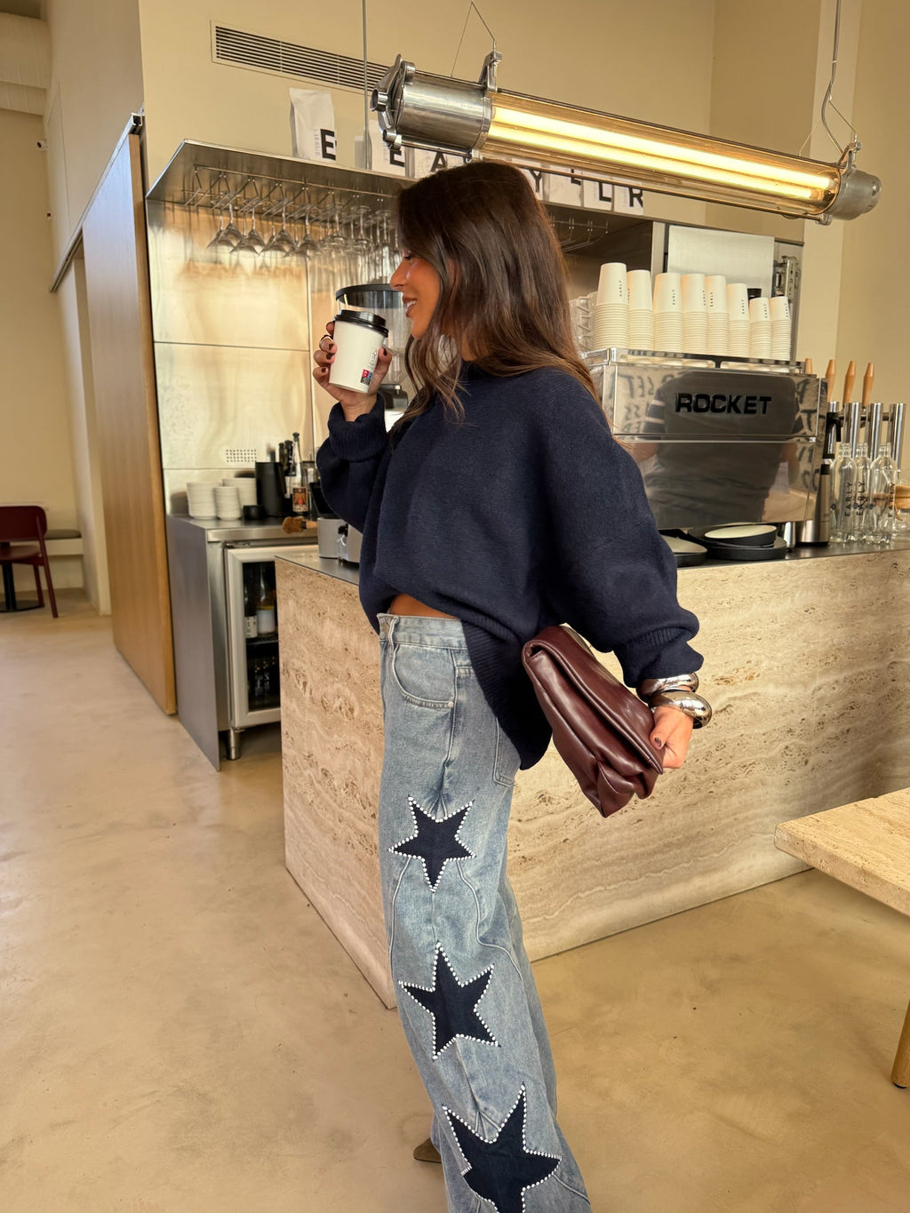 Women's Star Print Denim Jeans