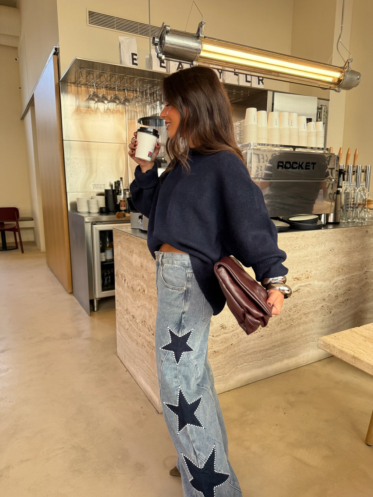 Women's Star Print Denim Jeans