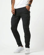 Men's Navy Stretch Cargo Pants - Black