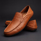 Men's Elegant Leather Loafers - Brown