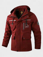 Men's Hooded Padded Winter Jacket - Red