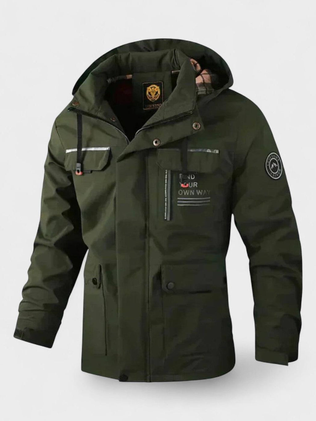 Men's Hooded Padded Winter Jacket - Green