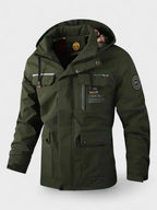 Men's Hooded Padded Winter Jacket - Green
