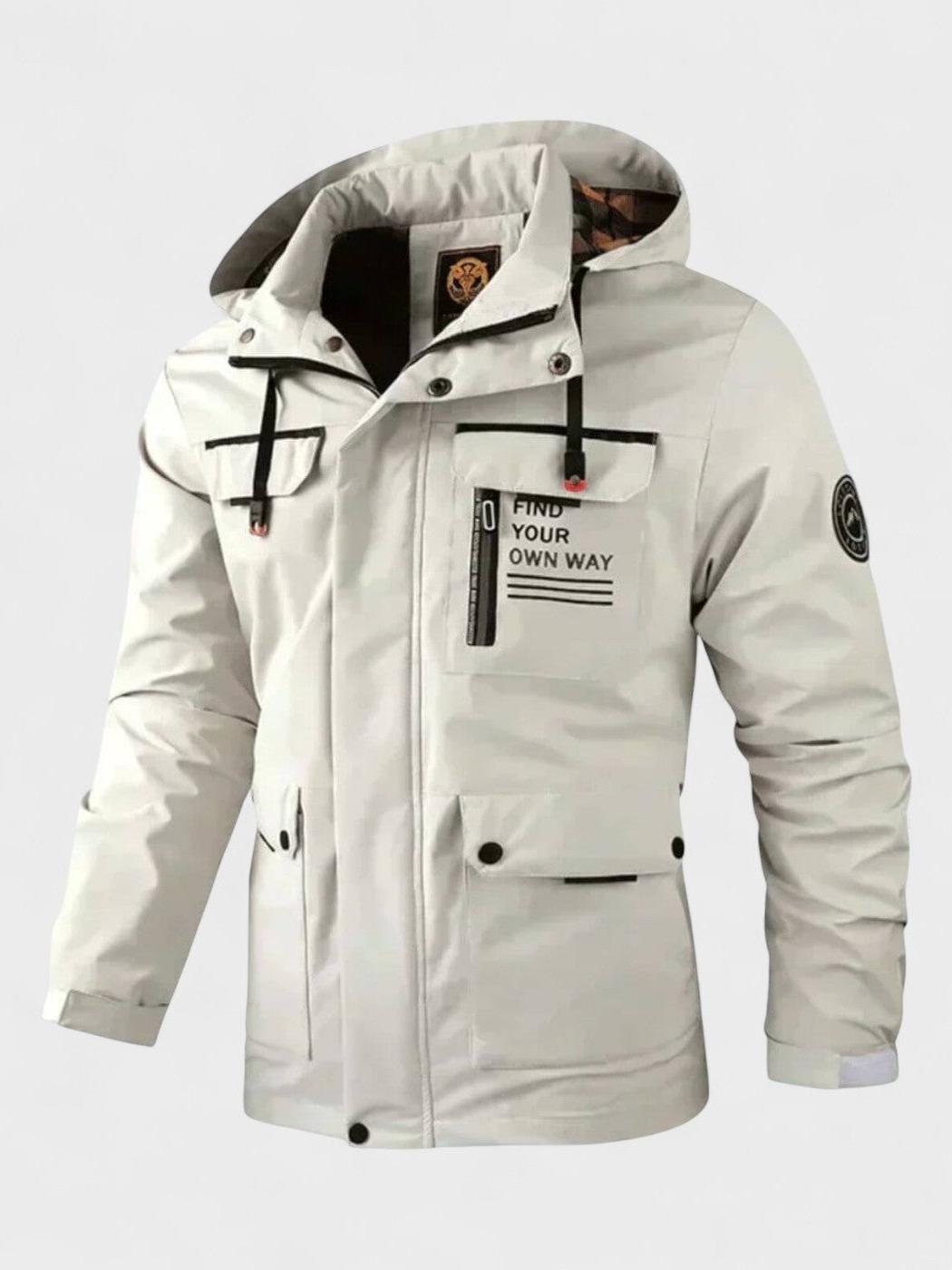 Men's Hooded Padded Winter Jacket - White