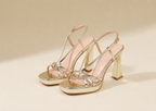 Women's Gold Heeled Sandals