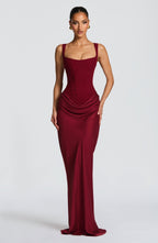 Women's Hourglass Maxi Dress - Burgundy