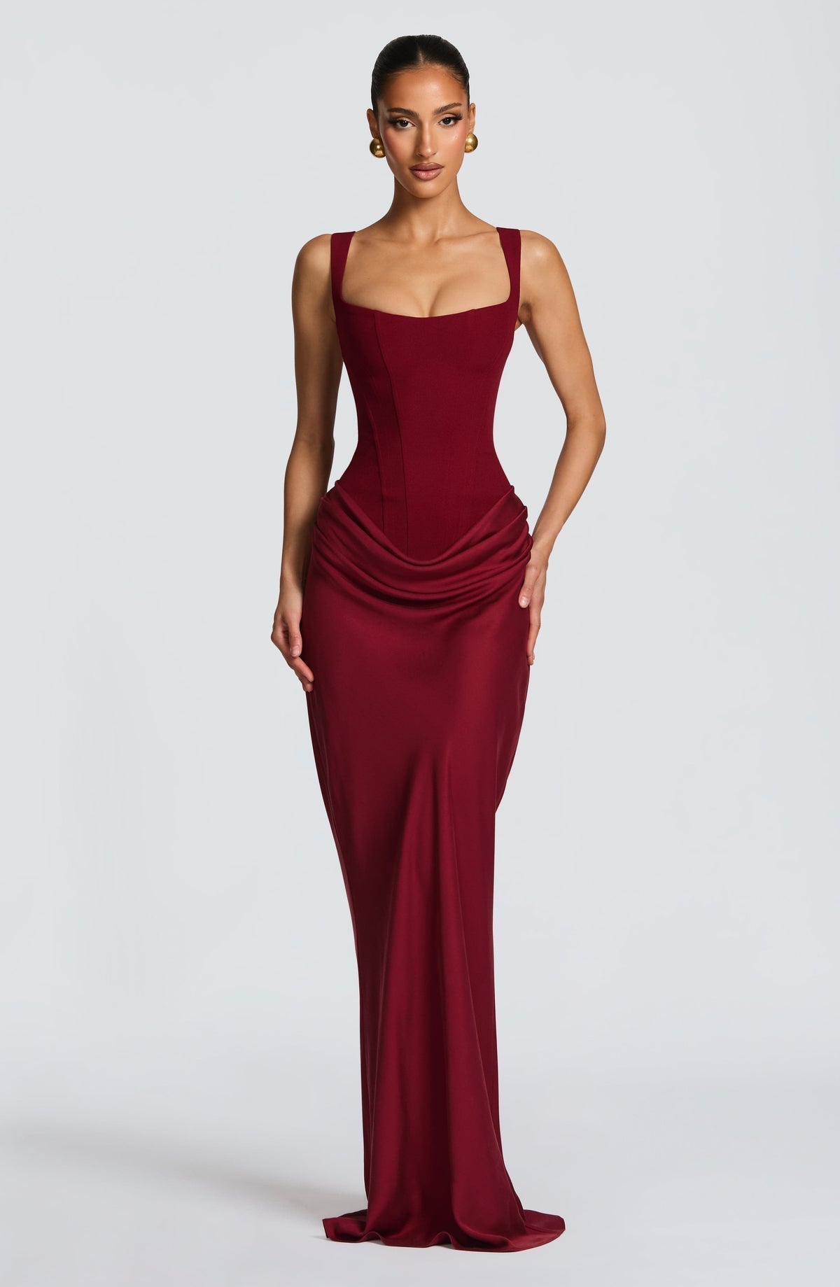 Women's Hourglass Maxi Dress - Burgundy