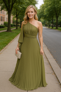 Women's Elegant Wedding Guest Event Dress - Green
