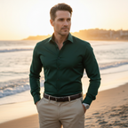 Men's Long Sleeve Button-Up Dress Shirt Classic Collar
