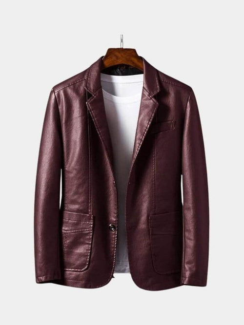 Men's Caramel Brown Leather Jacket - Coffee