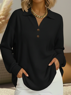 Women's Collared Knit Sweater - Black