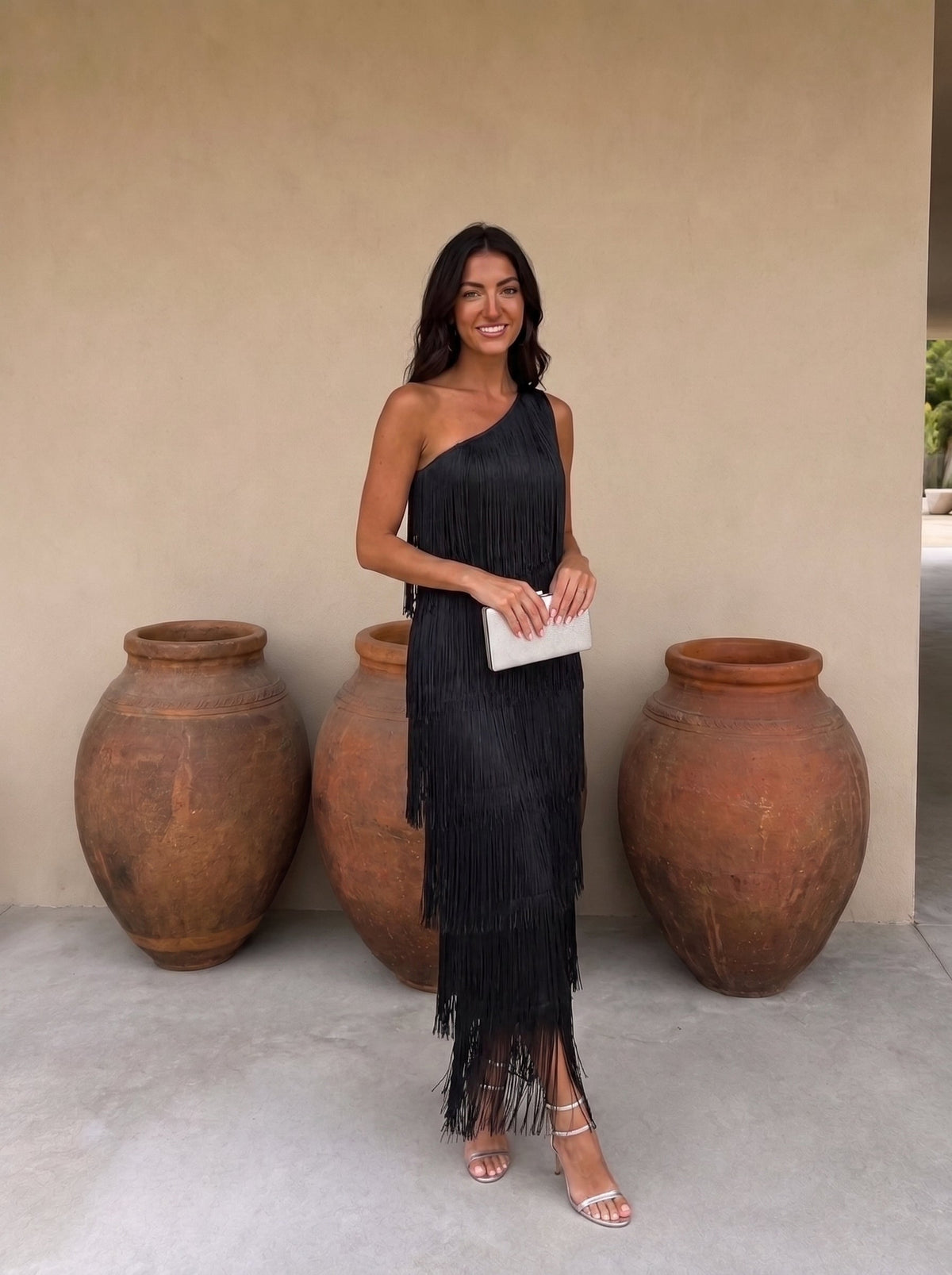 Women's Elegant Fringe Wedding Guest Dress