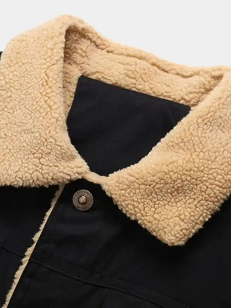 Men's Casual Sherpa-Lined Bomber Jacket