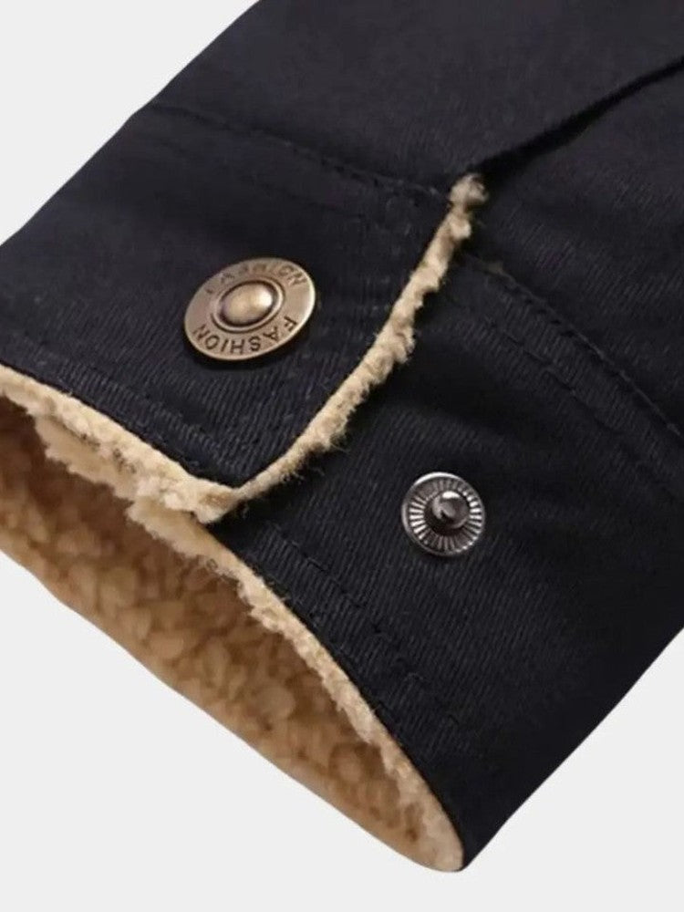 Men's Casual Sherpa-Lined Bomber Jacket