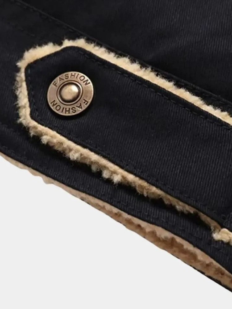 Men's Casual Sherpa-Lined Bomber Jacket