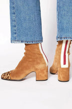 Women's Stable Heel Ankle Boots - Orange