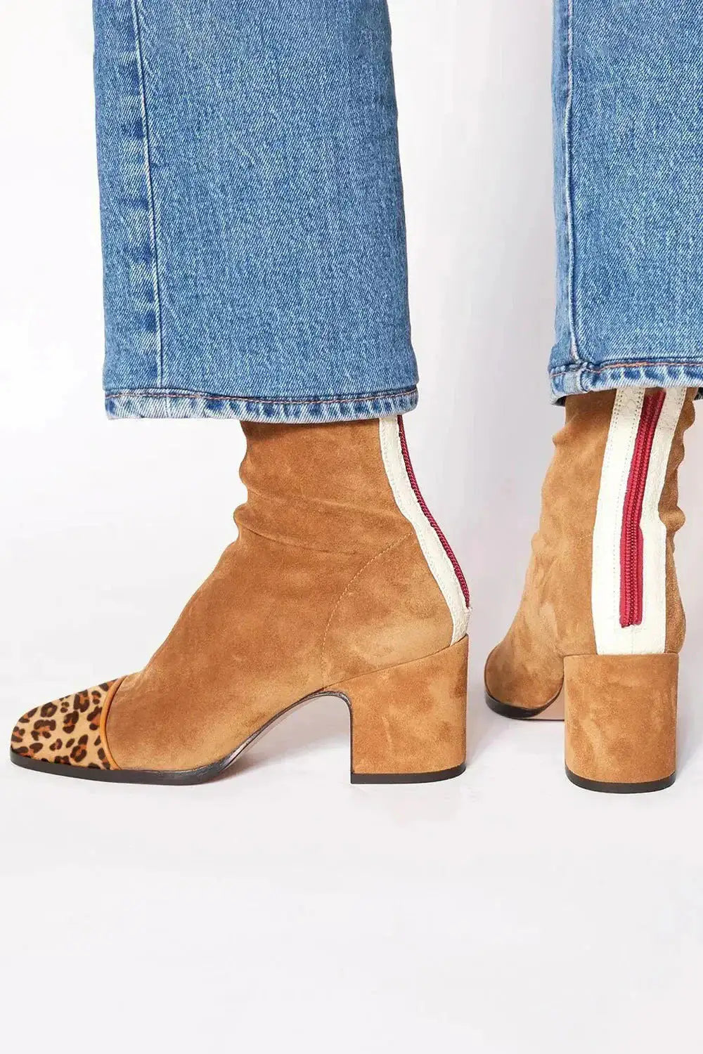 Women's Stable Heel Ankle Boots - Orange