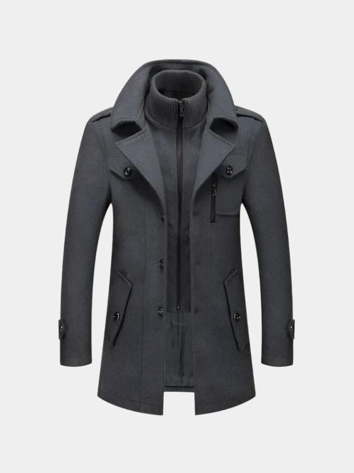 Men's Classic Elegant Winter Coat - Gray