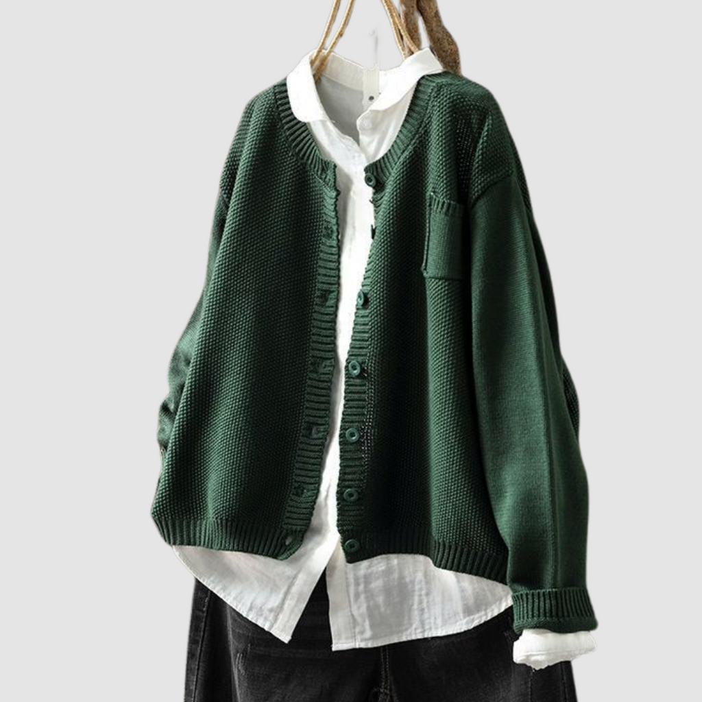 Women's Cozy Knit Cardigan - Green