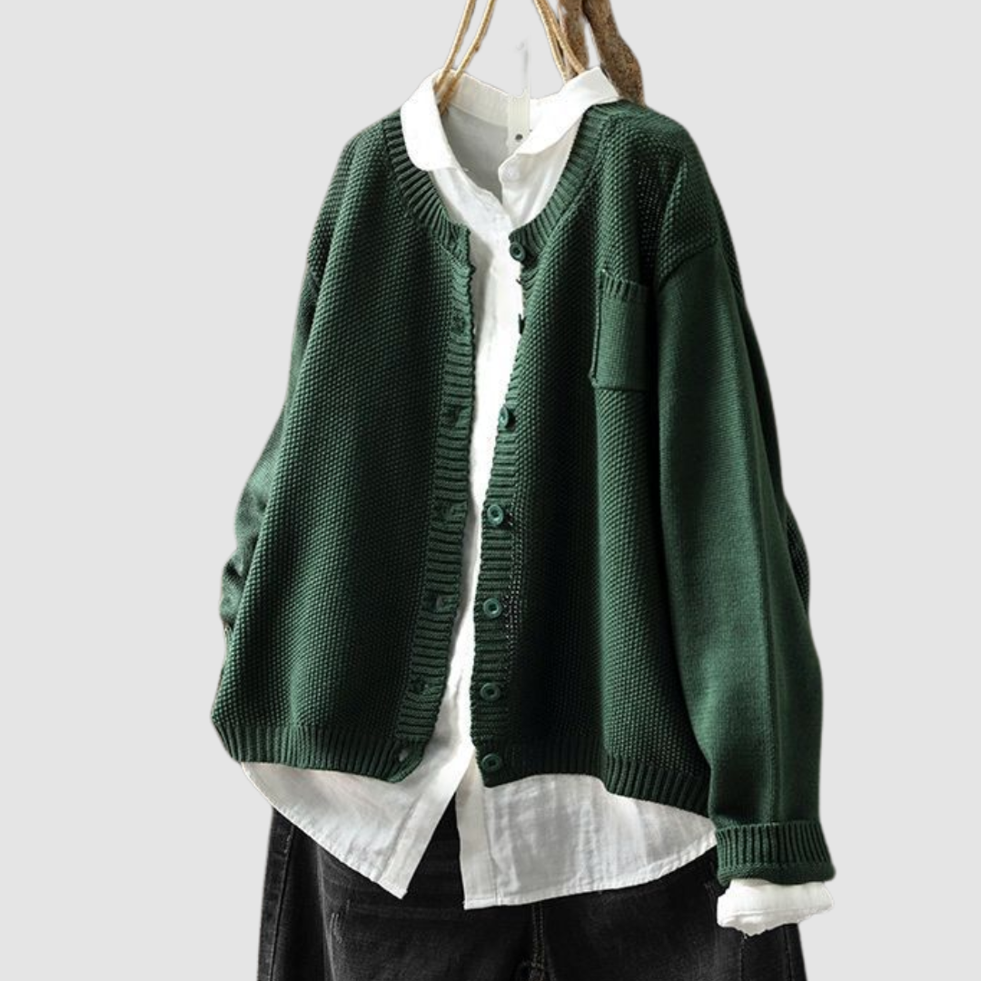 Women's Cozy Knit Cardigan - Green
