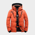 Men's Solid Waterproof Winter Jacket - Orange