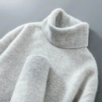 Women's Relaxed Fit Wool Turtleneck Sweater - Gray