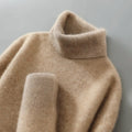 Women's Relaxed Fit Wool Turtleneck Sweater - Camel